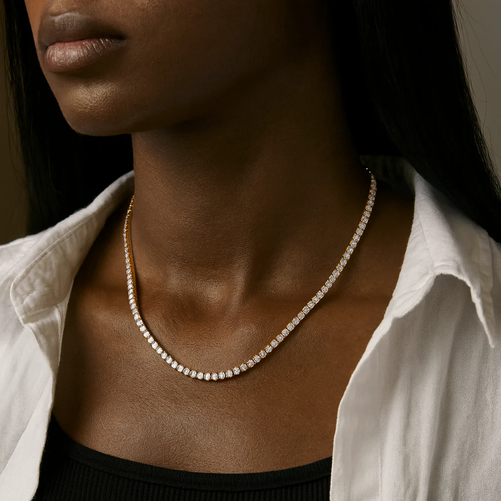 3mm Round Cut Tennis Chain - Image 3