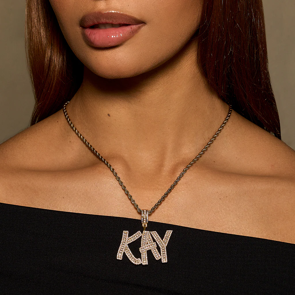 Iced Out Baguette Name Pendant - Image 7