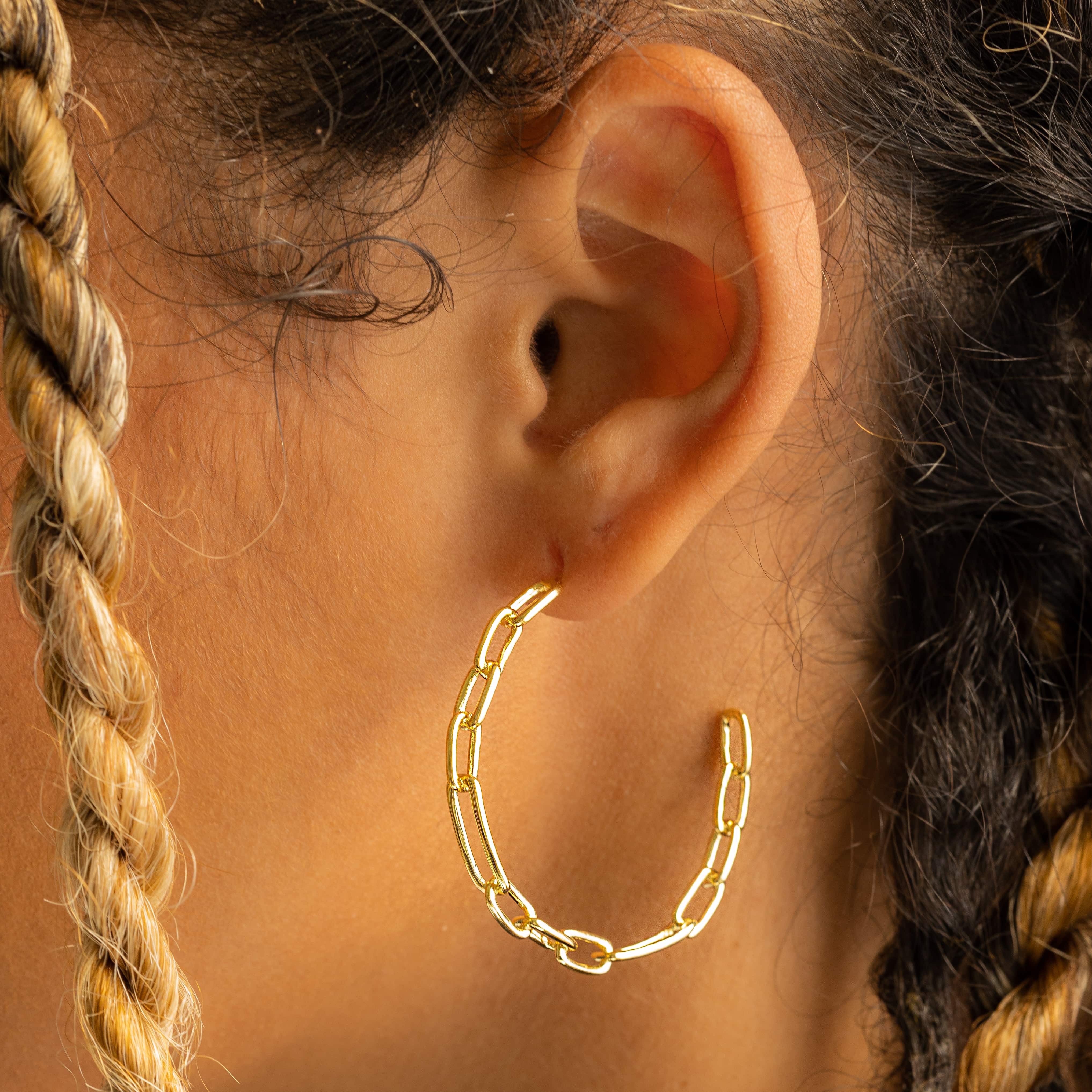 Paper Clip Hoop Earrings - Image 3