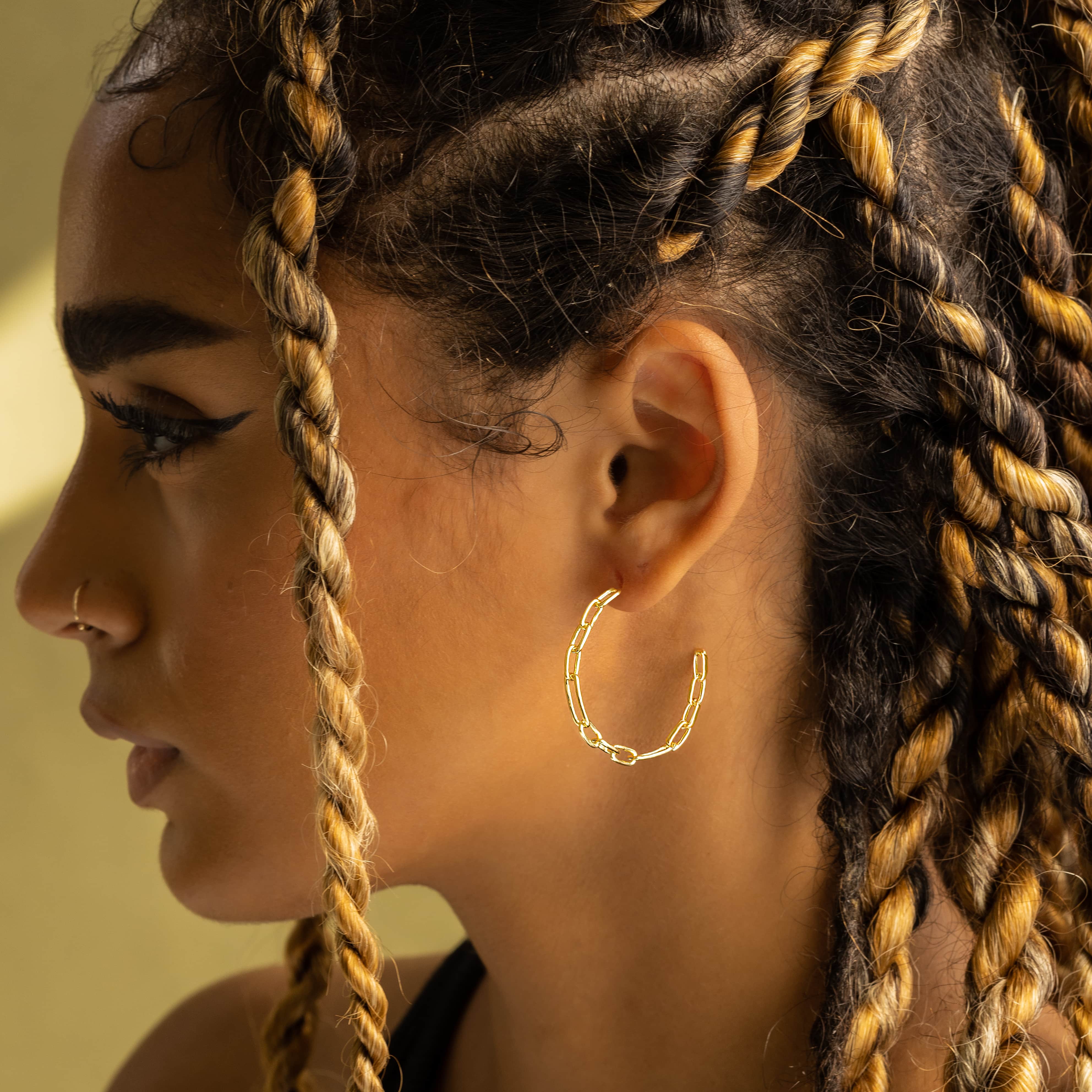Paper Clip Hoop Earrings - Image 4