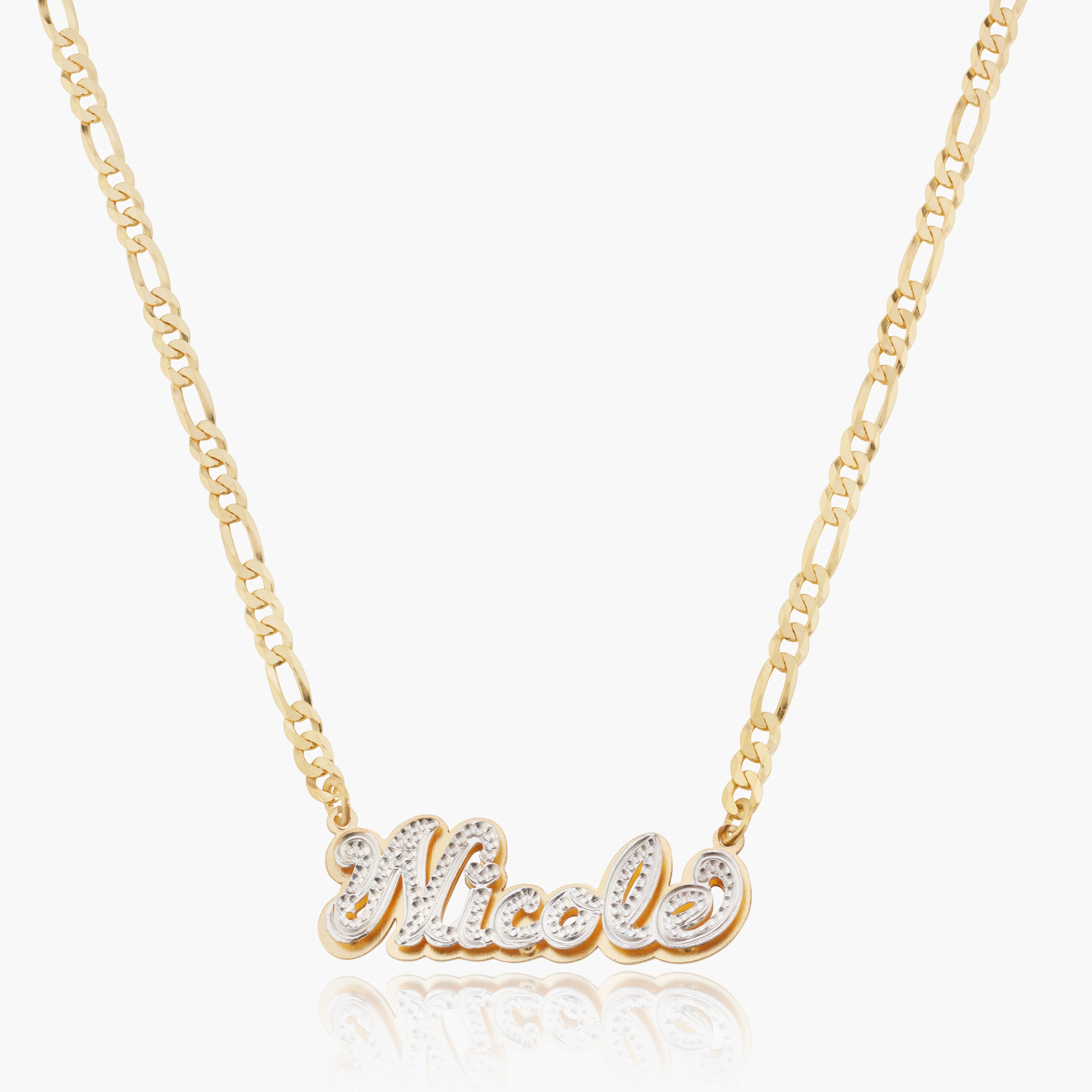 Double Plated Iced Out Script Name Necklace - Image 5