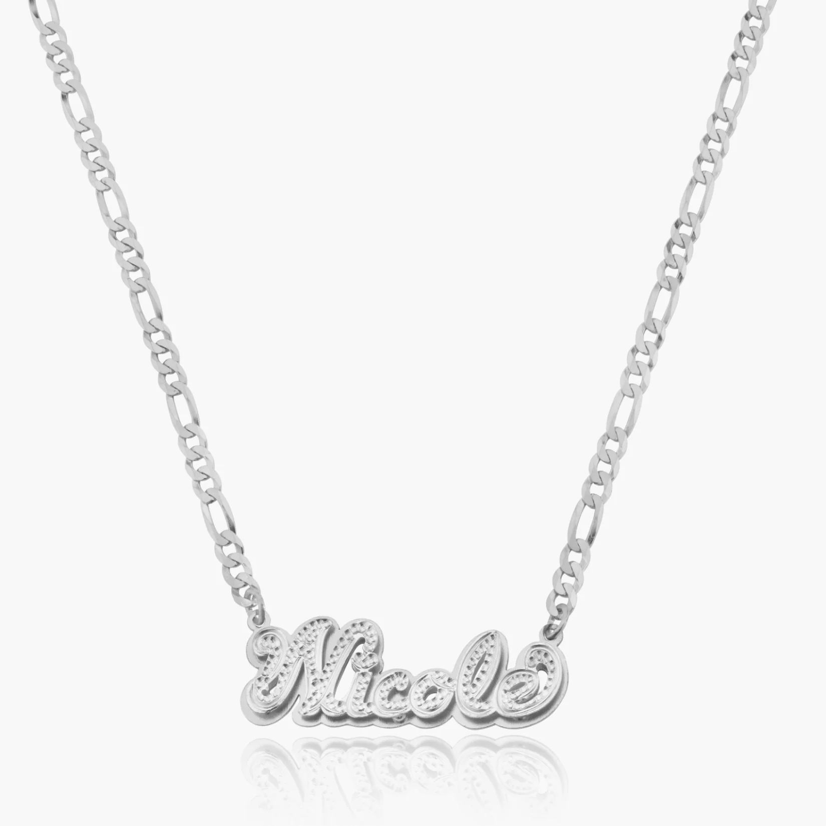 Double Plated Iced Out Script Name Necklace - Image 6