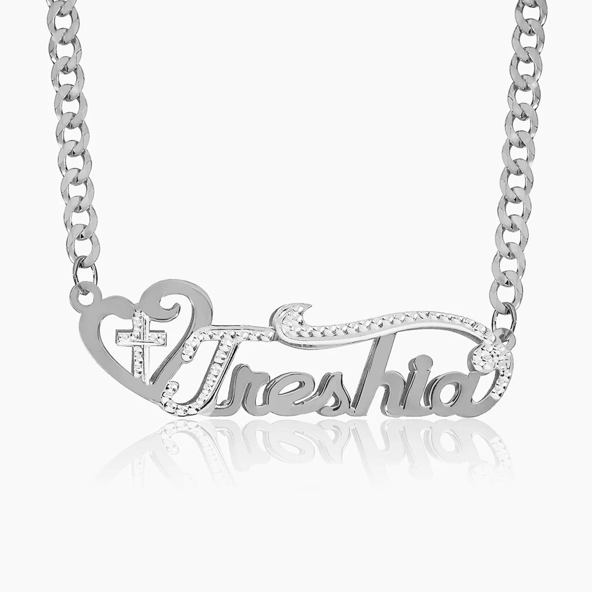 Double Plated Cross Name Necklace - Image 8