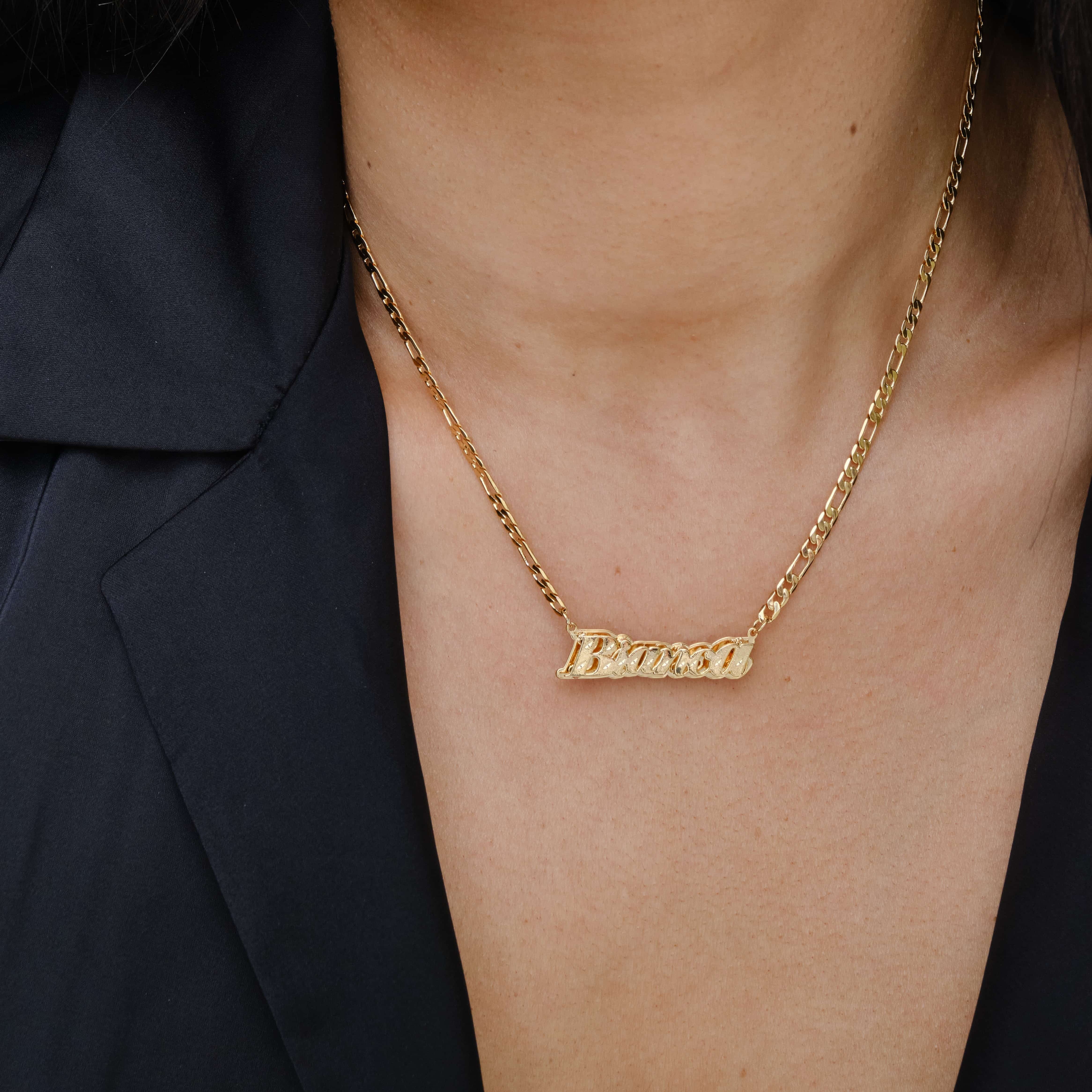 Double Plated Diamond Cut Shine Name Necklace - Image 3