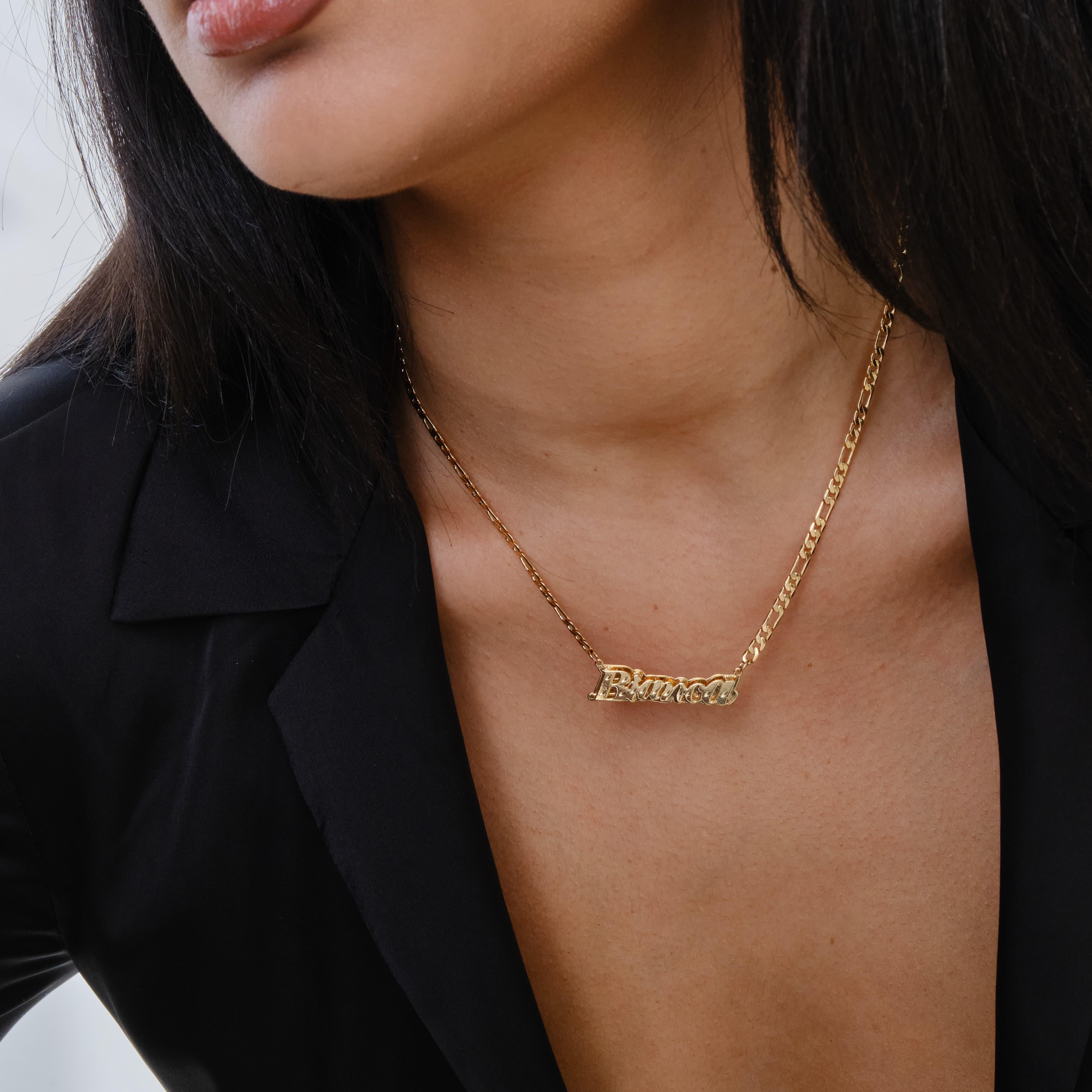 Double Plated Diamond Cut Shine Name Necklace - Image 4