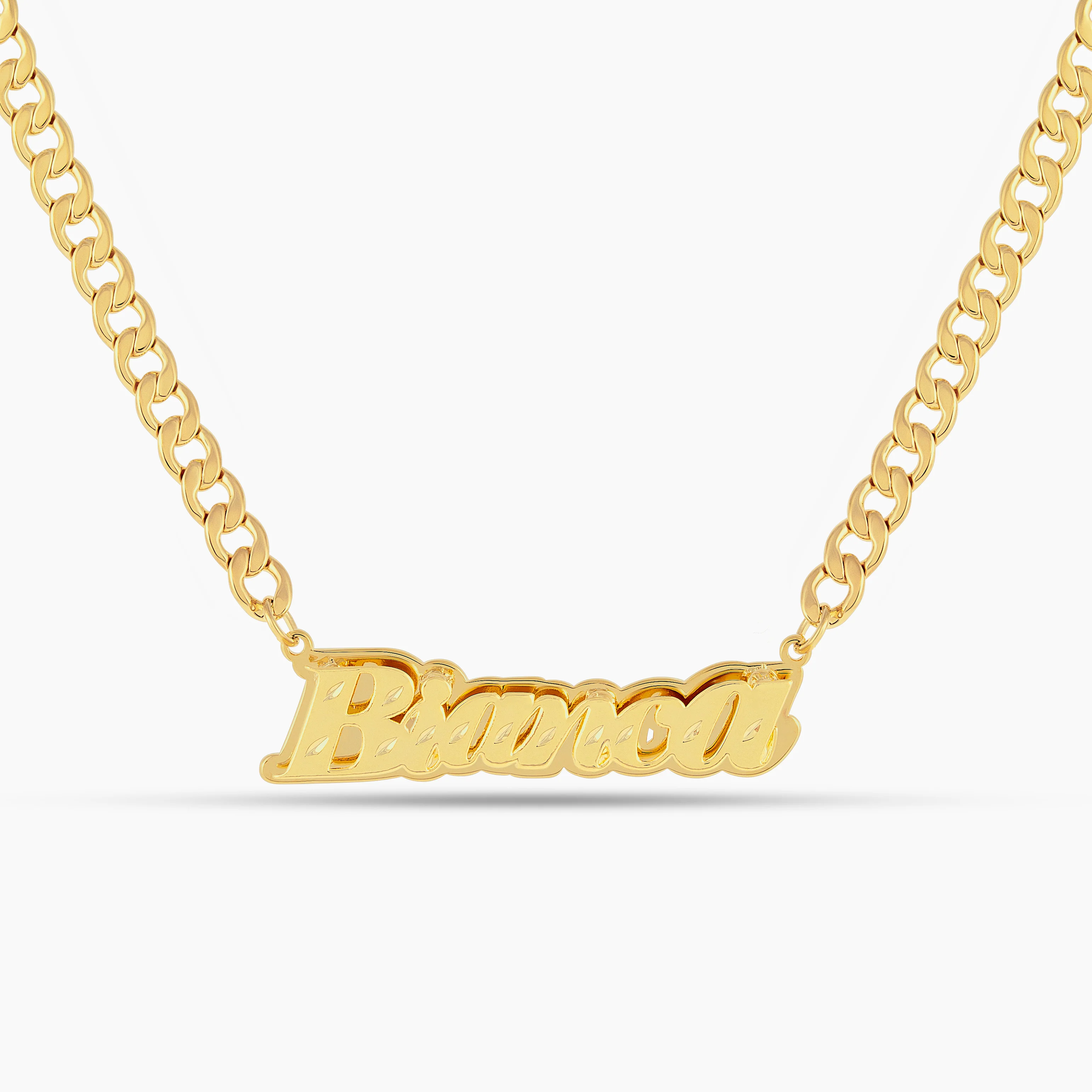 Double Plated Diamond Cut Shine Name Necklace - Image 5