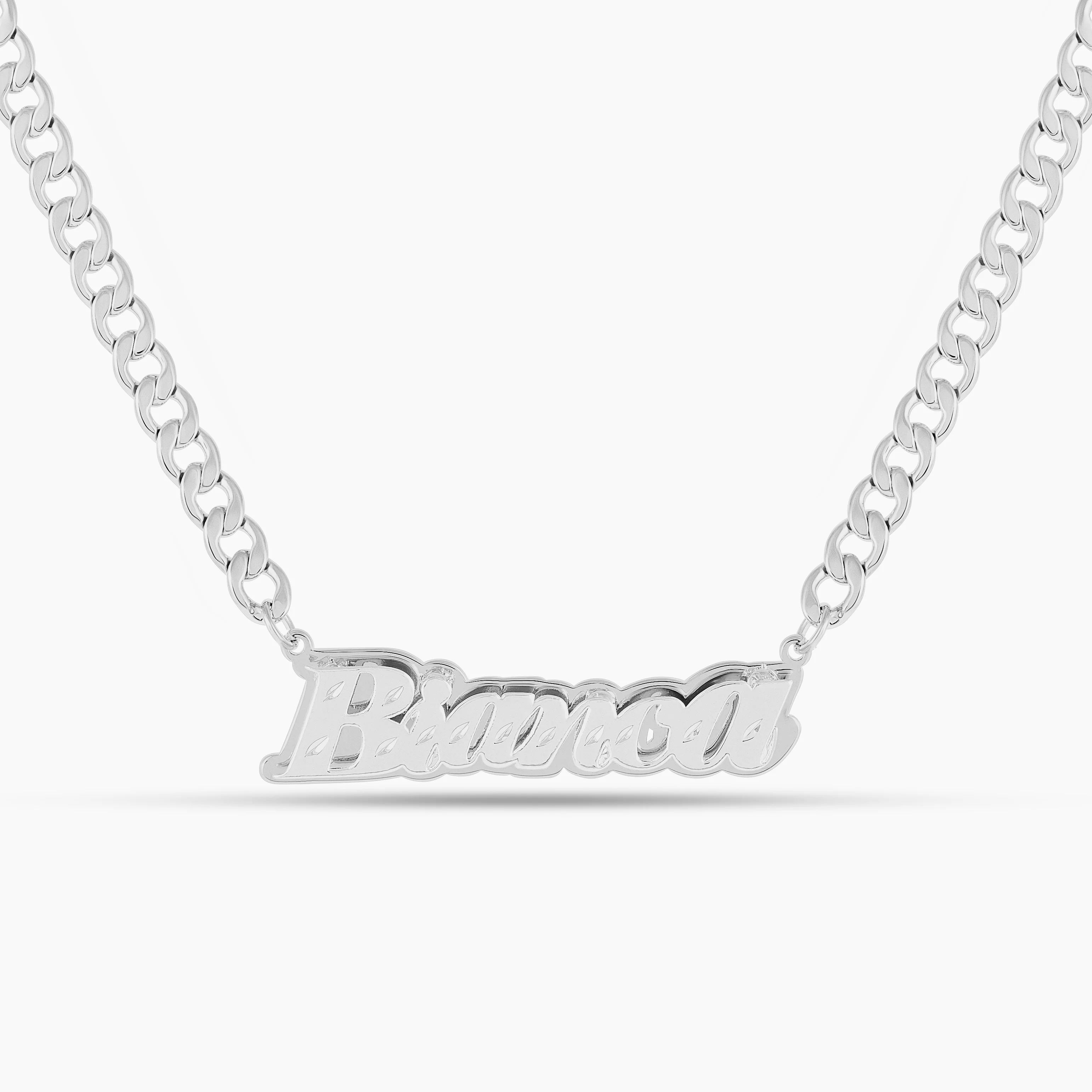 Double Plated Diamond Cut Shine Name Necklace - Image 6