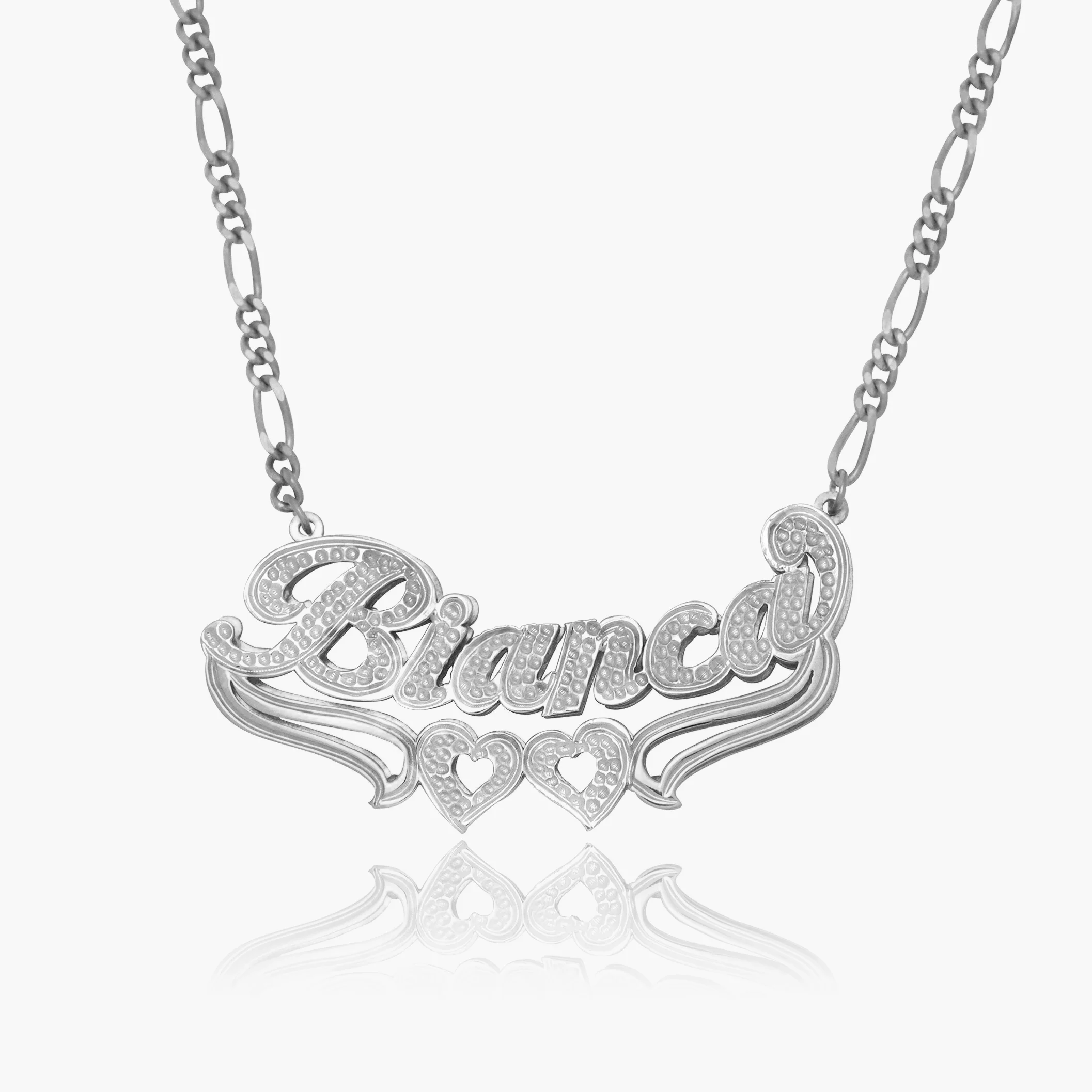 Double Plated Heart Name Necklace - Image 10