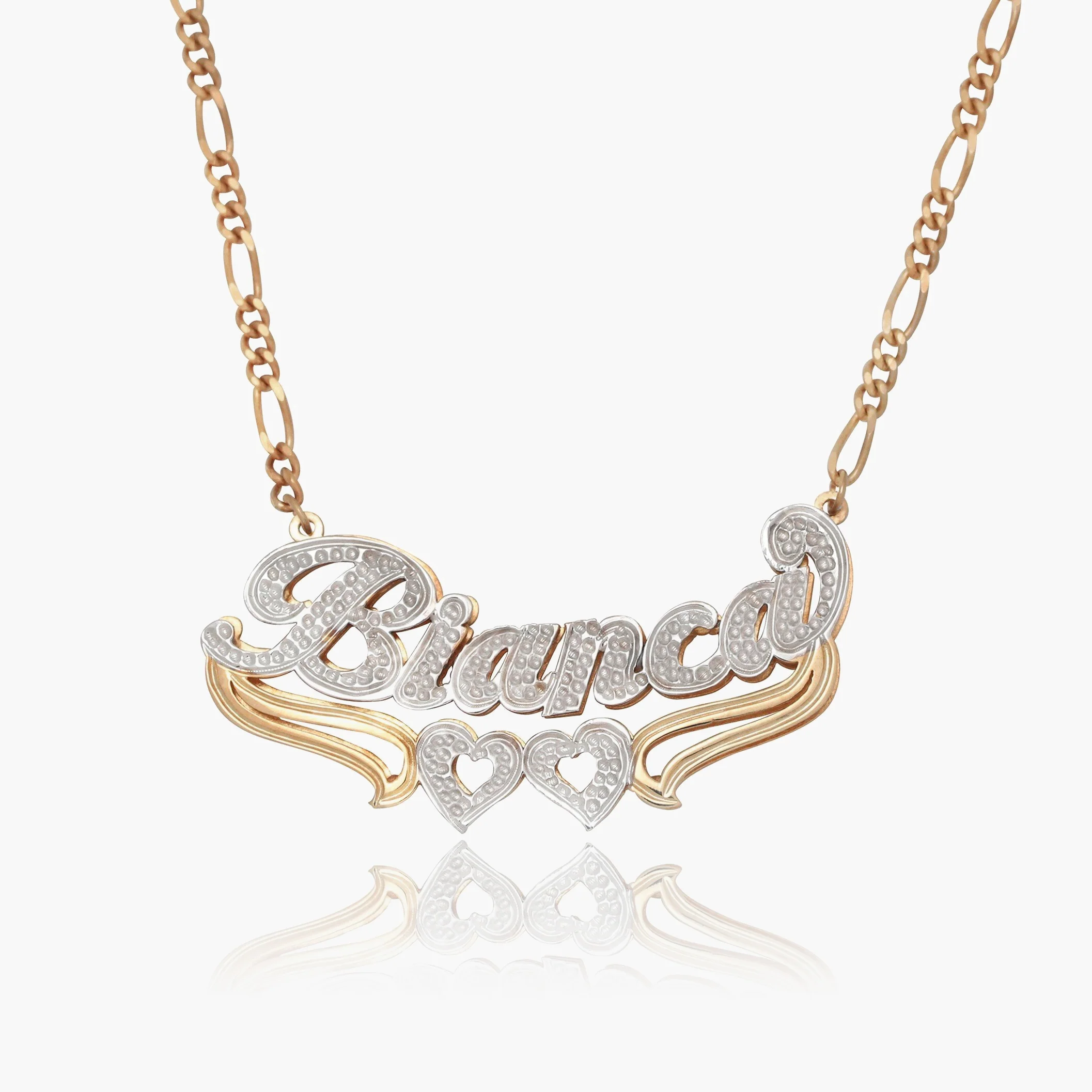 Double Plated Heart Name Necklace - Image 9