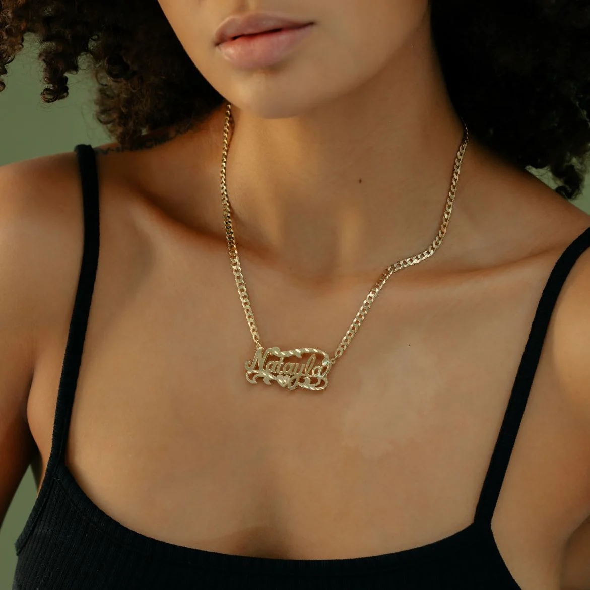 Double Plated Name Necklace - Image 4