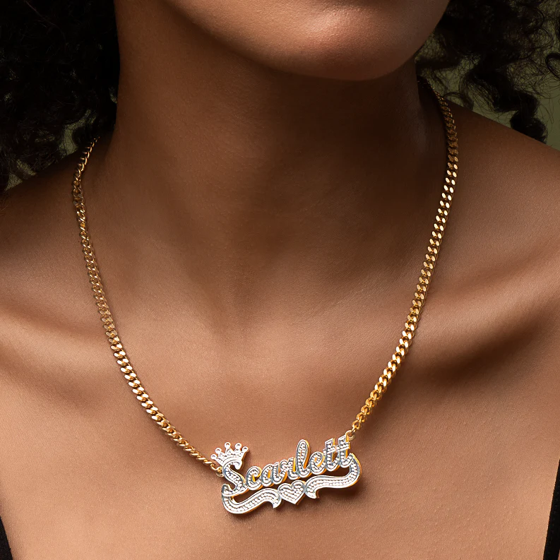 Double Plated Princess Crown Name Necklace - Image 3