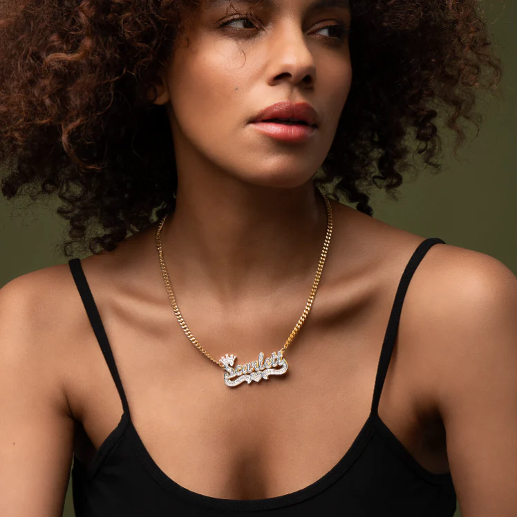 Double Plated Princess Crown Name Necklace - Image 4