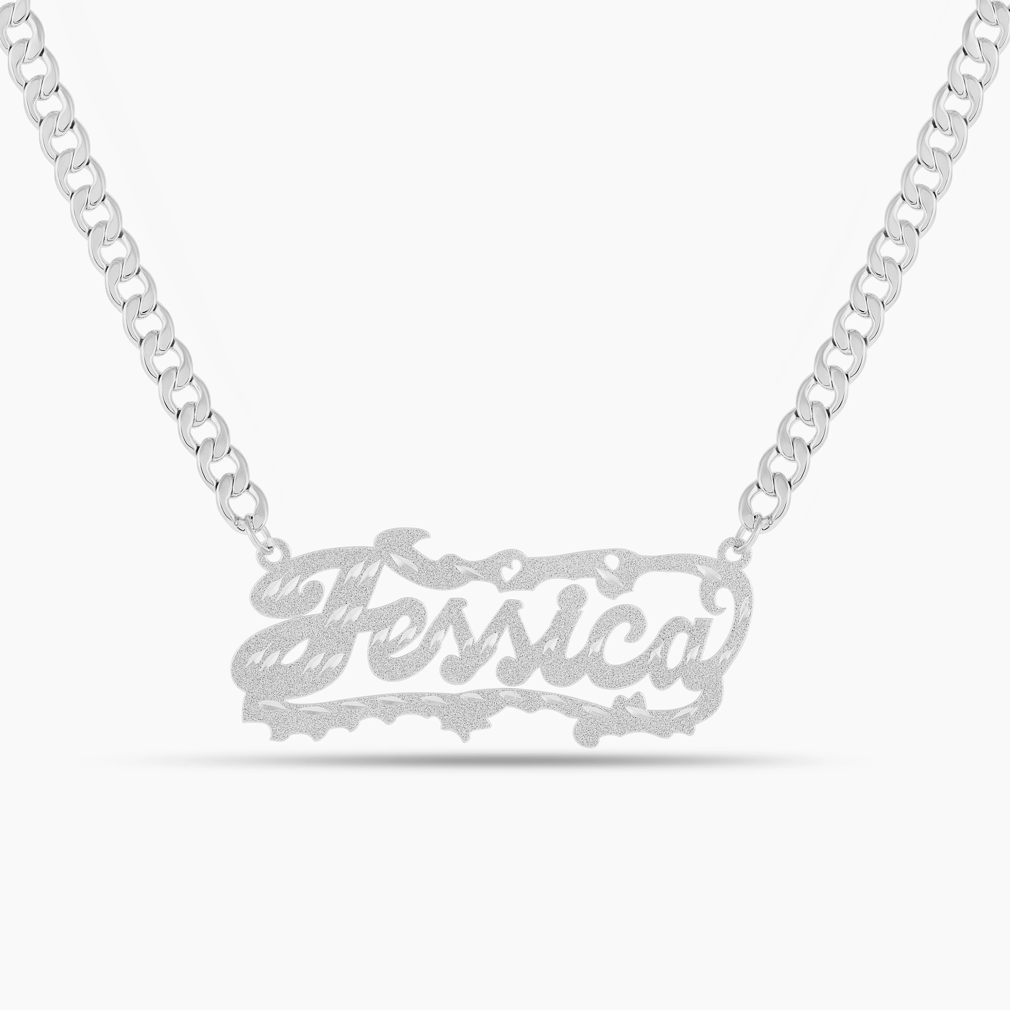 Diamond Cut Golden Lace Name Necklace - Image 8