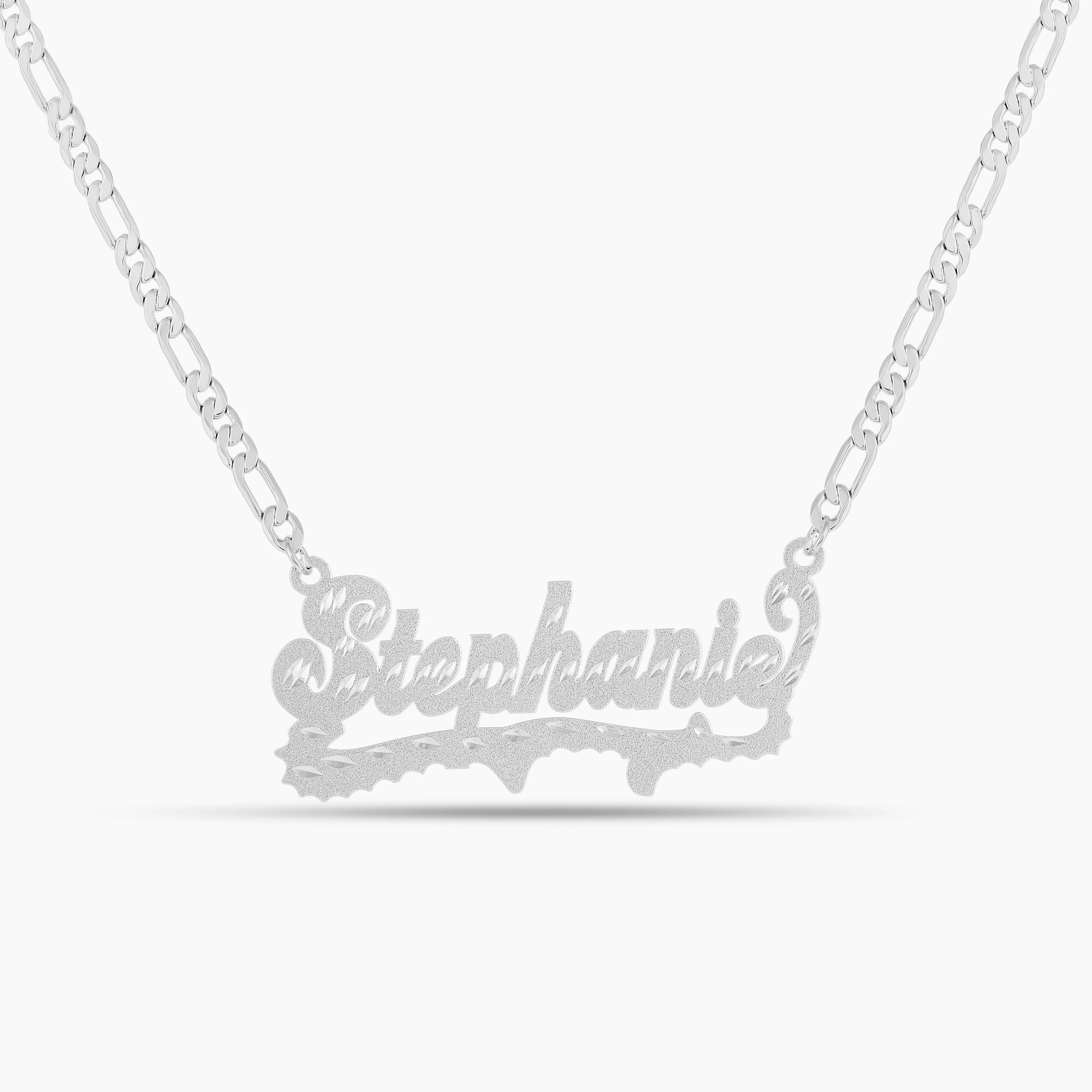 Diamond Cut Golden Scroll Name Necklace - Image 7