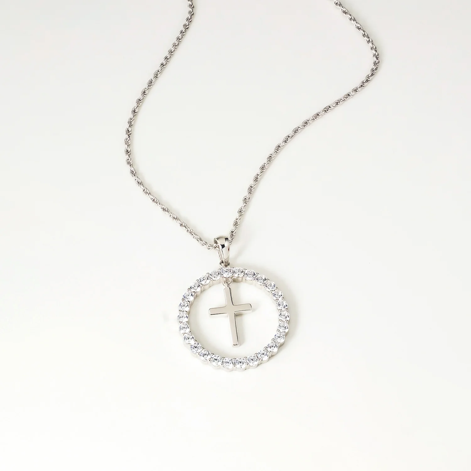 The Iced Coin With Dangling Cross Pendant - Image 12