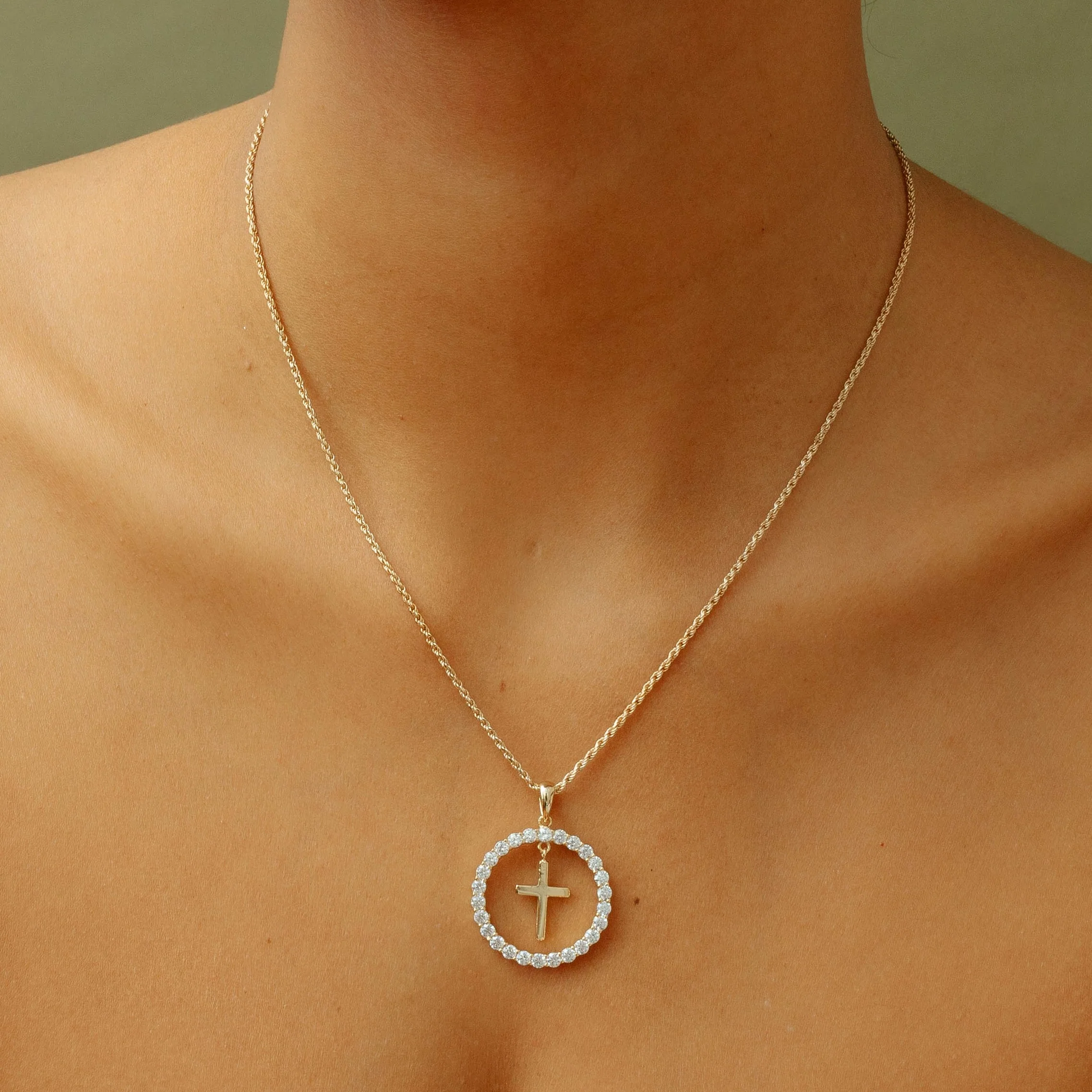 The Iced Coin With Dangling Cross Pendant - Image 5