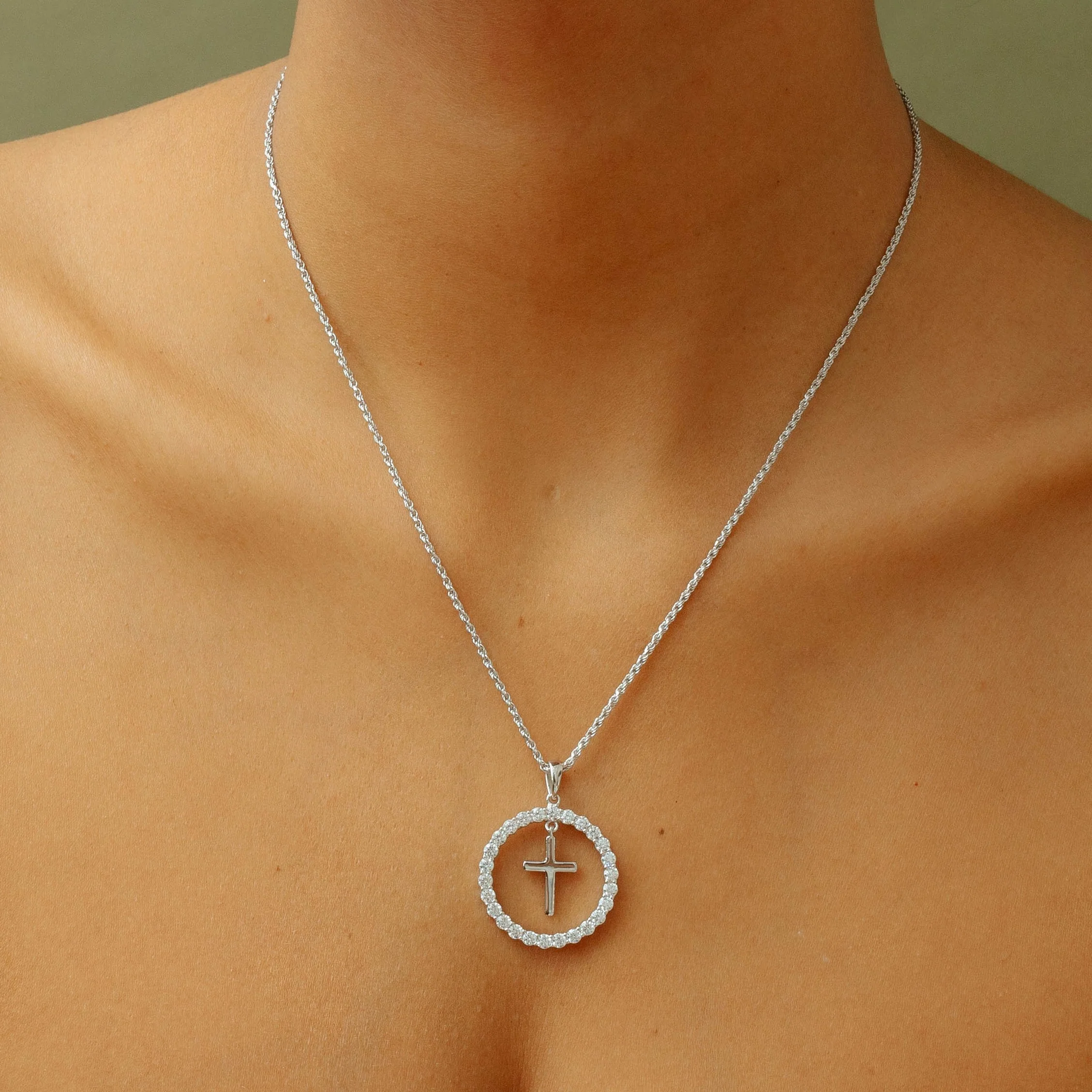 The Iced Coin With Dangling Cross Pendant - Image 7