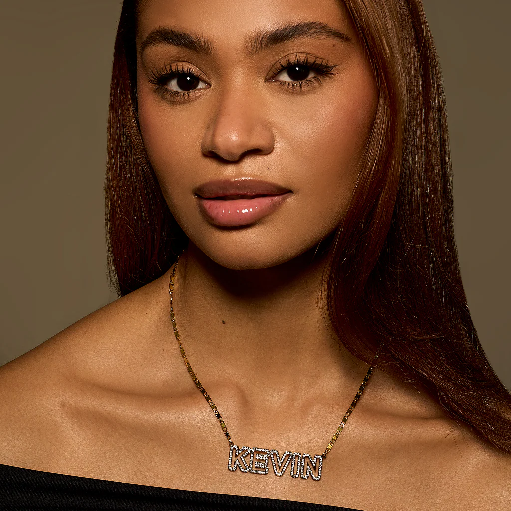Iced Out Block Name Necklace - Image 4