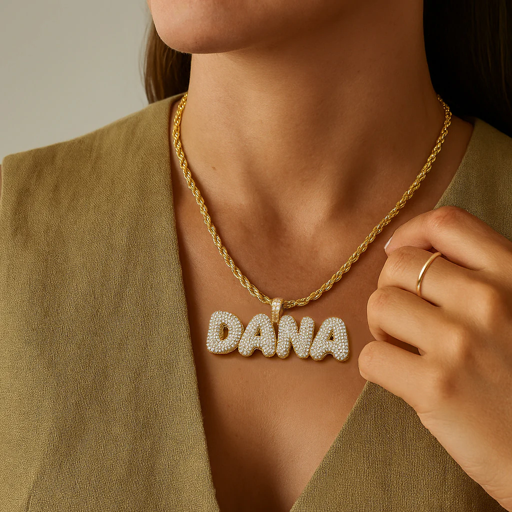 Iced Puff Name Necklace - Image 5