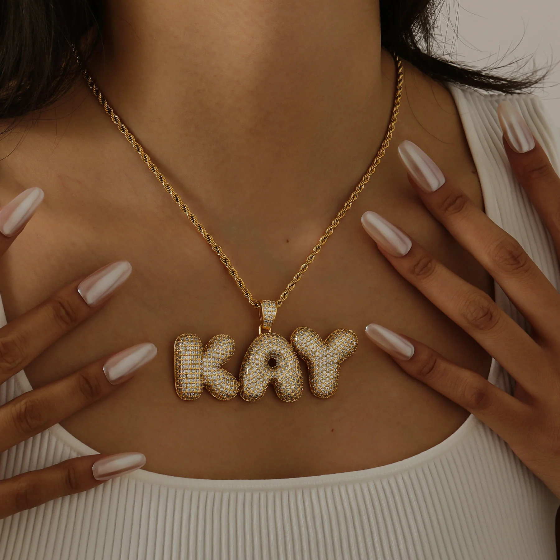 Iced Puff Name Necklace - Image 7