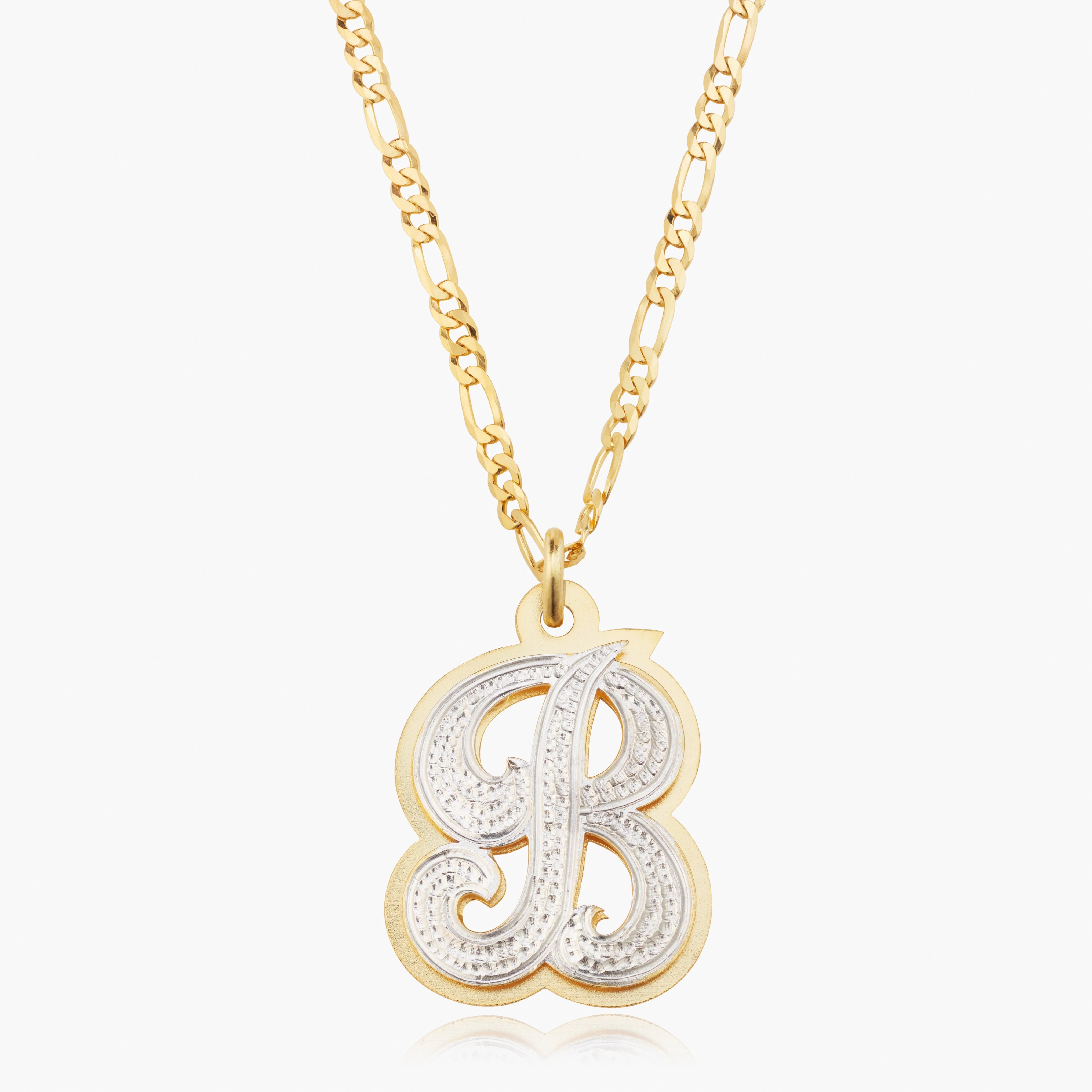 Double Plated Iced Out Initial Necklace - Image 8
