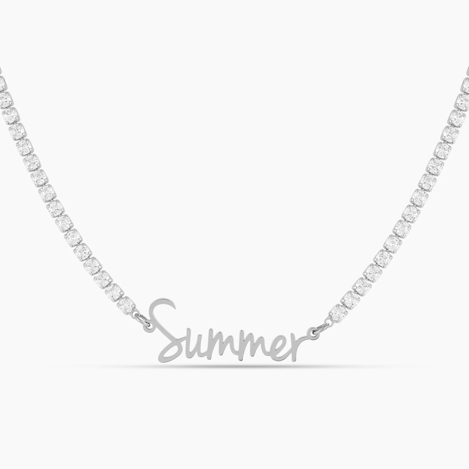 Luxury Script Name Necklace with Tennis Chain - Image 5