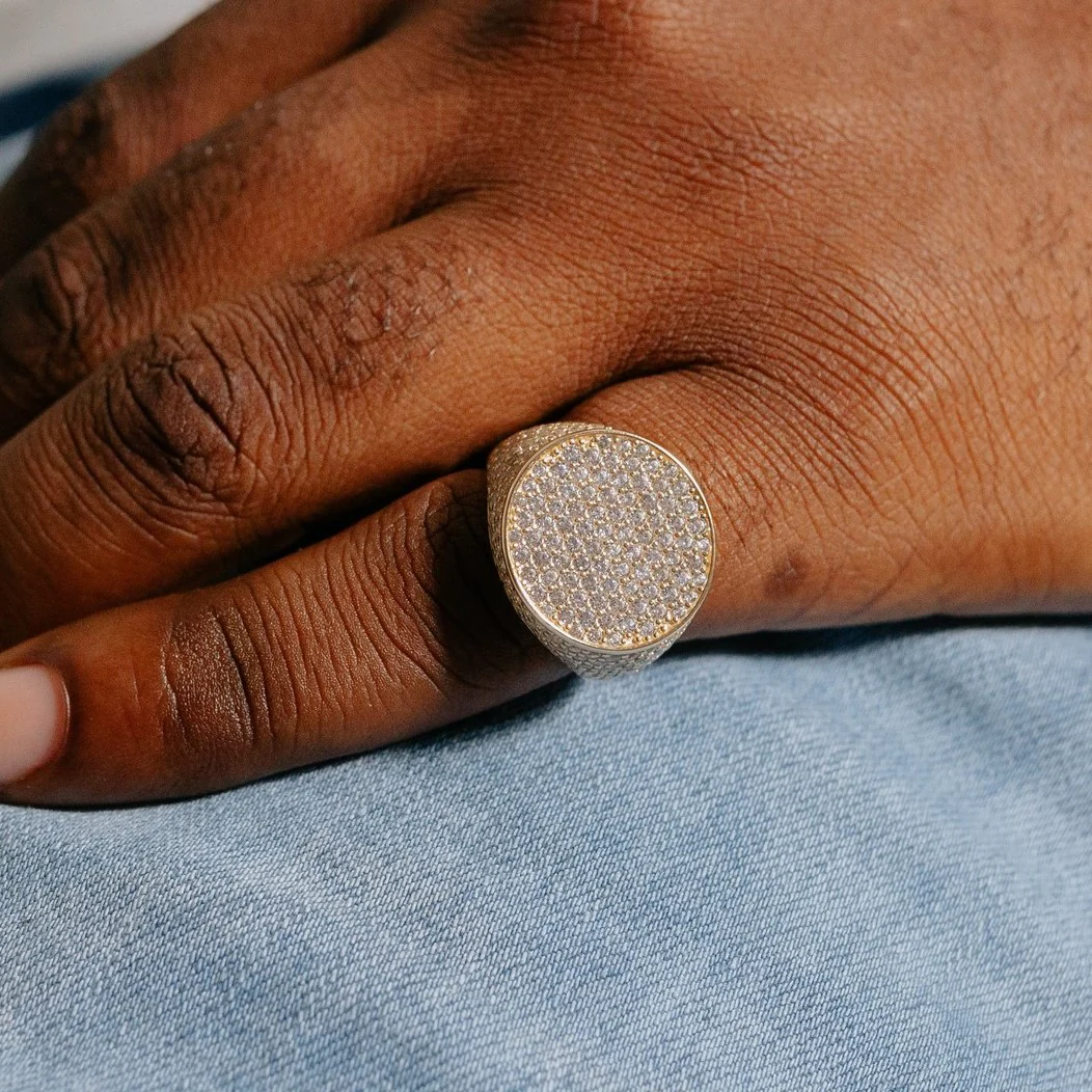 Men's Iced Signet Ring - Image 3