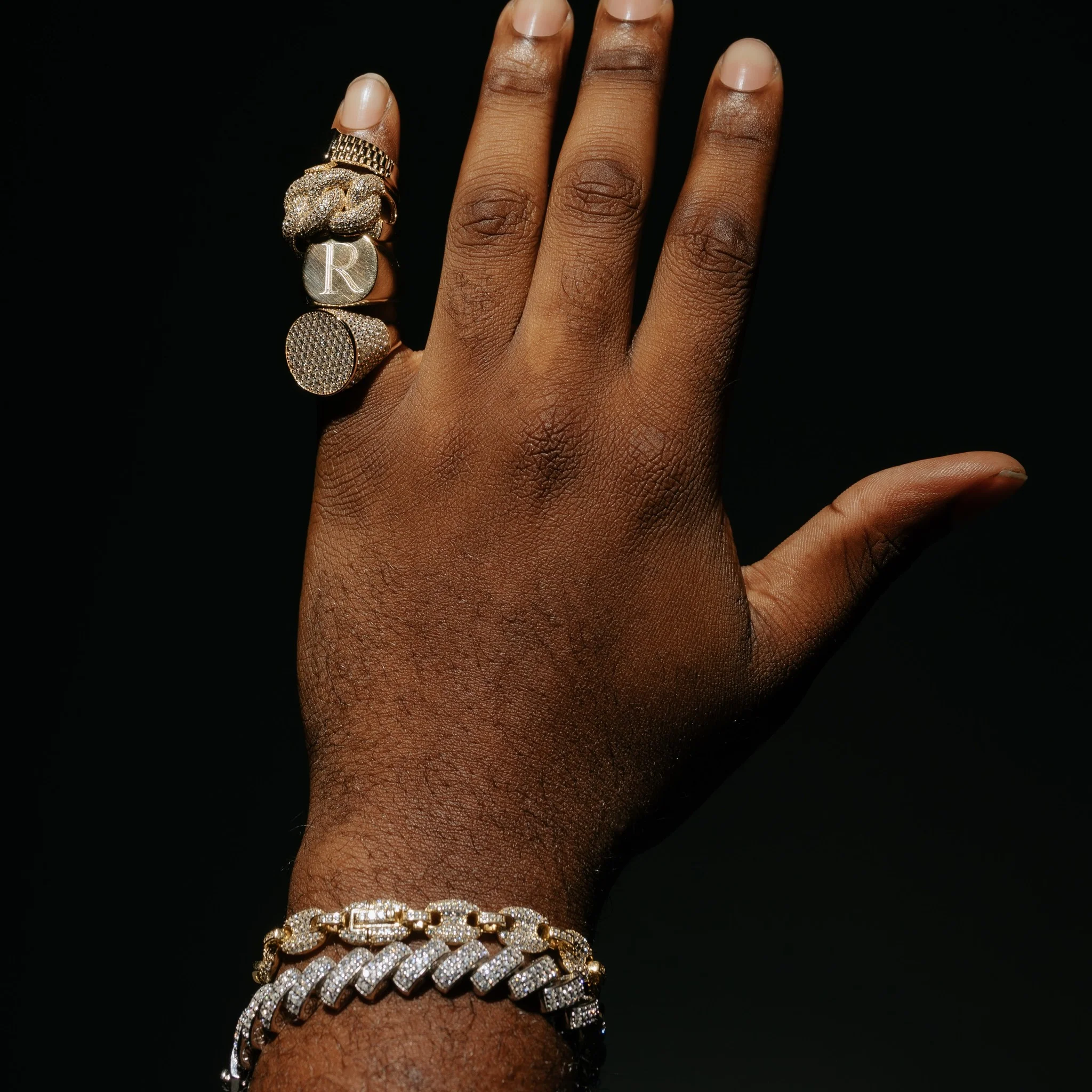 Men's Iced Signet Ring - Image 5