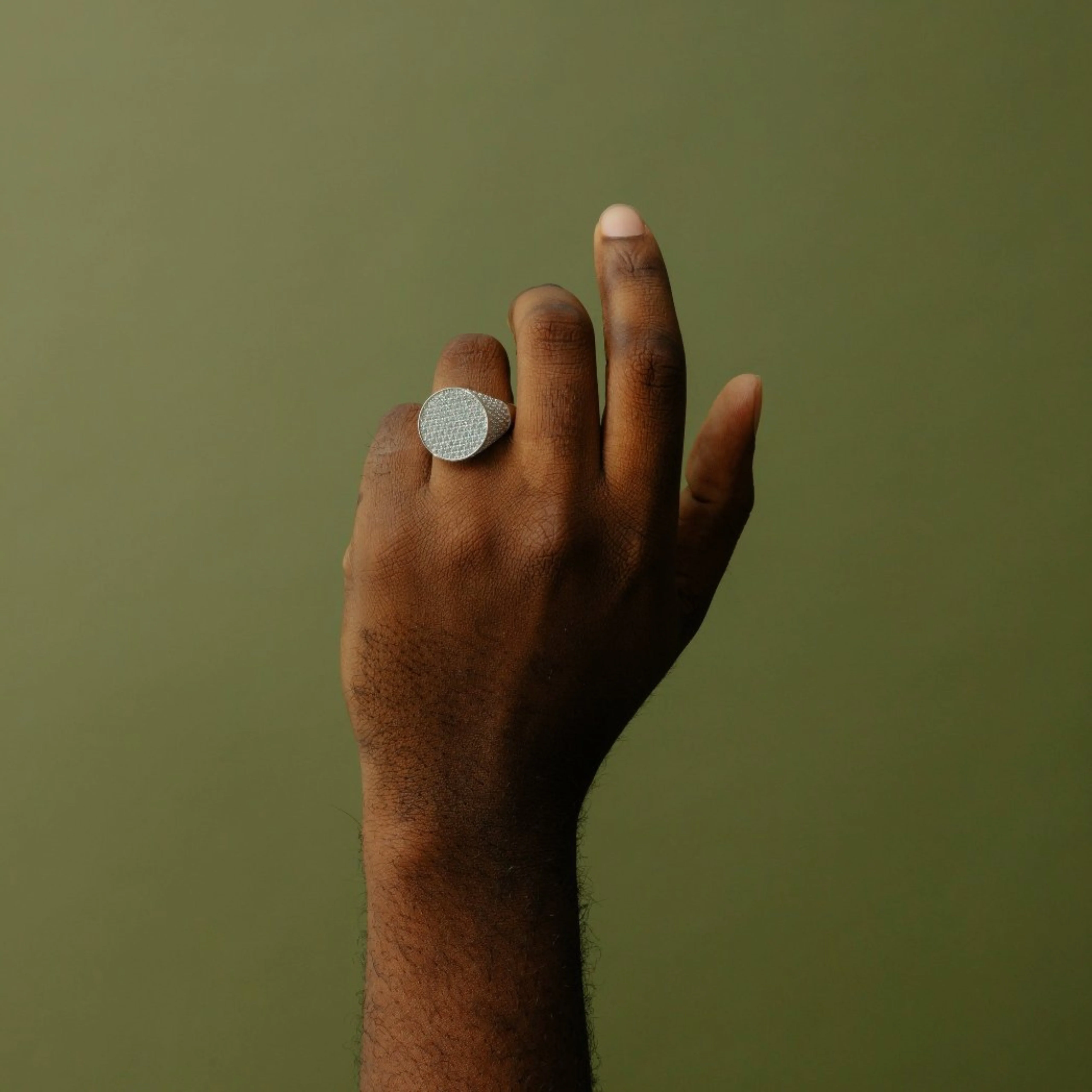 Men's Iced Signet Ring - Image 6