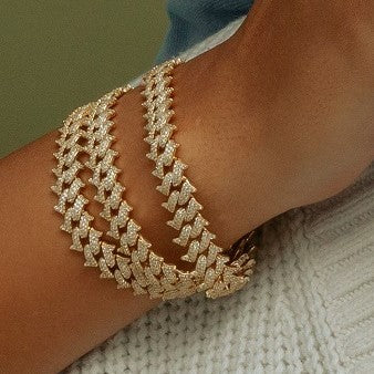 Men's Iced Spiked Cuban Bracelet - Image 3