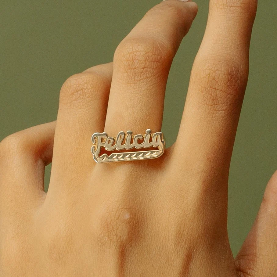 Diamond Cut Name Ring - Image 3