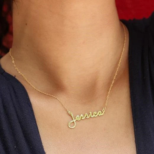 Dainty Script Name Necklace - Image 3