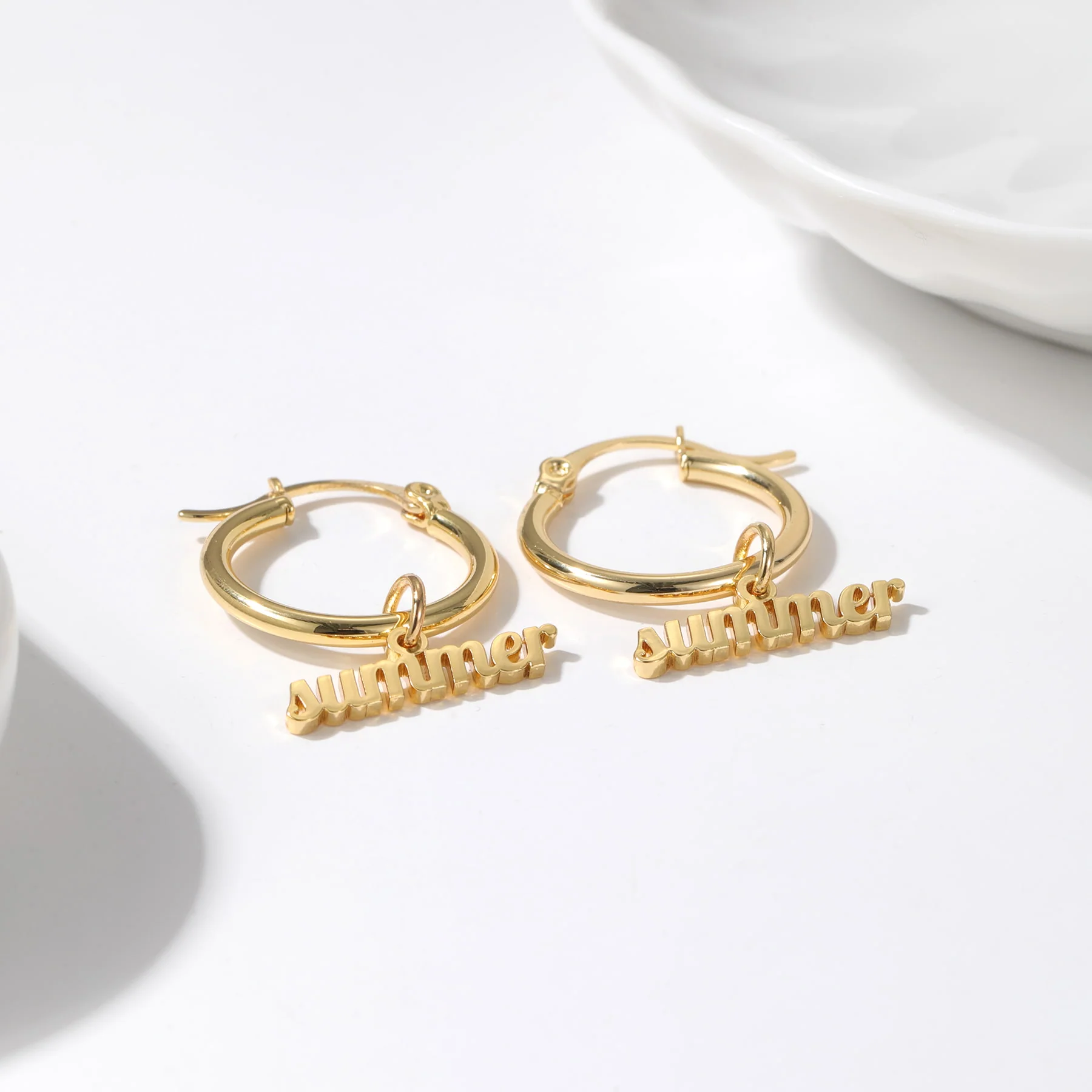 Sleek Signature Name Earrings - Image 3