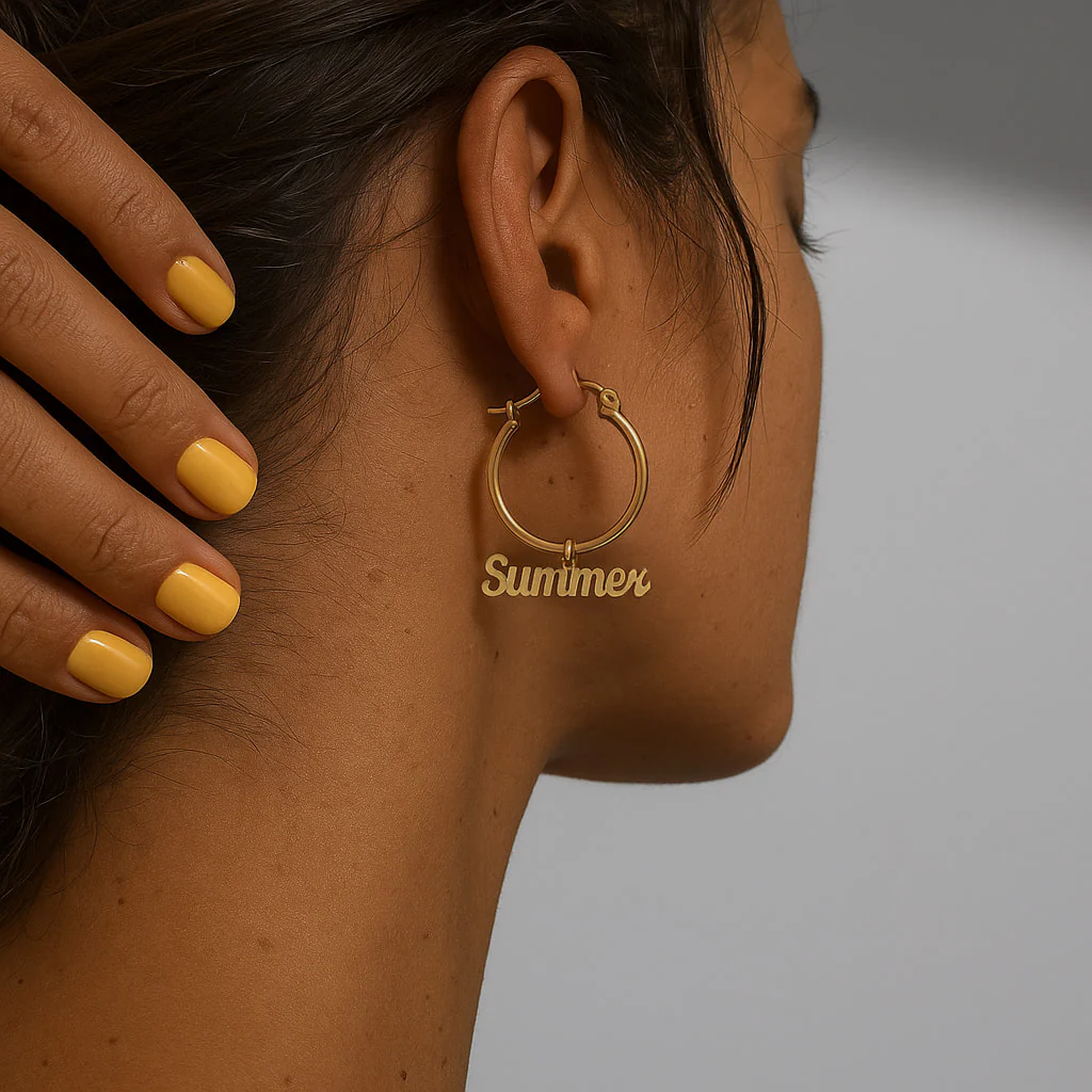 Sleek Signature Name Earrings - Image 4