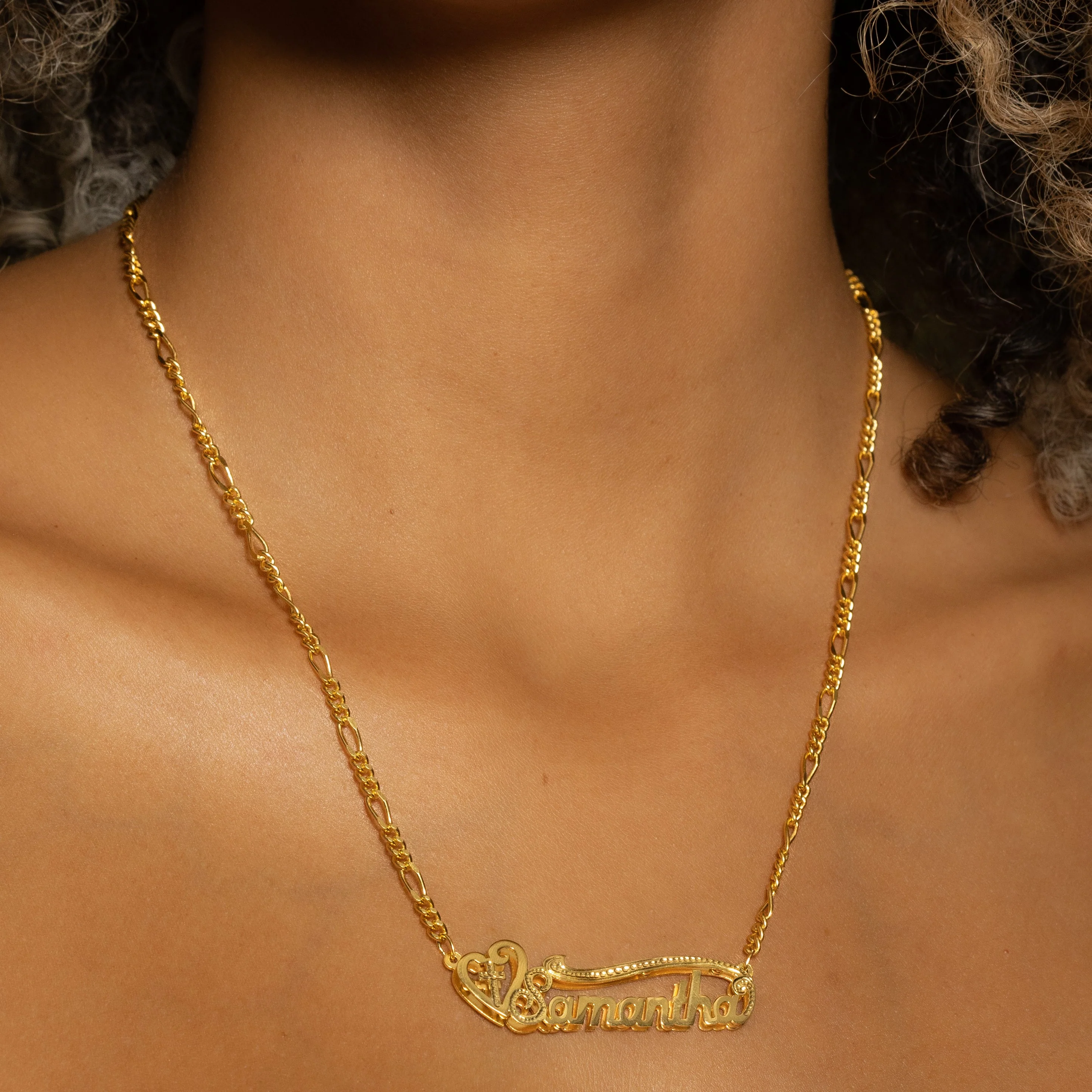 The Golden Double Plated Cross Name Necklace - Image 3