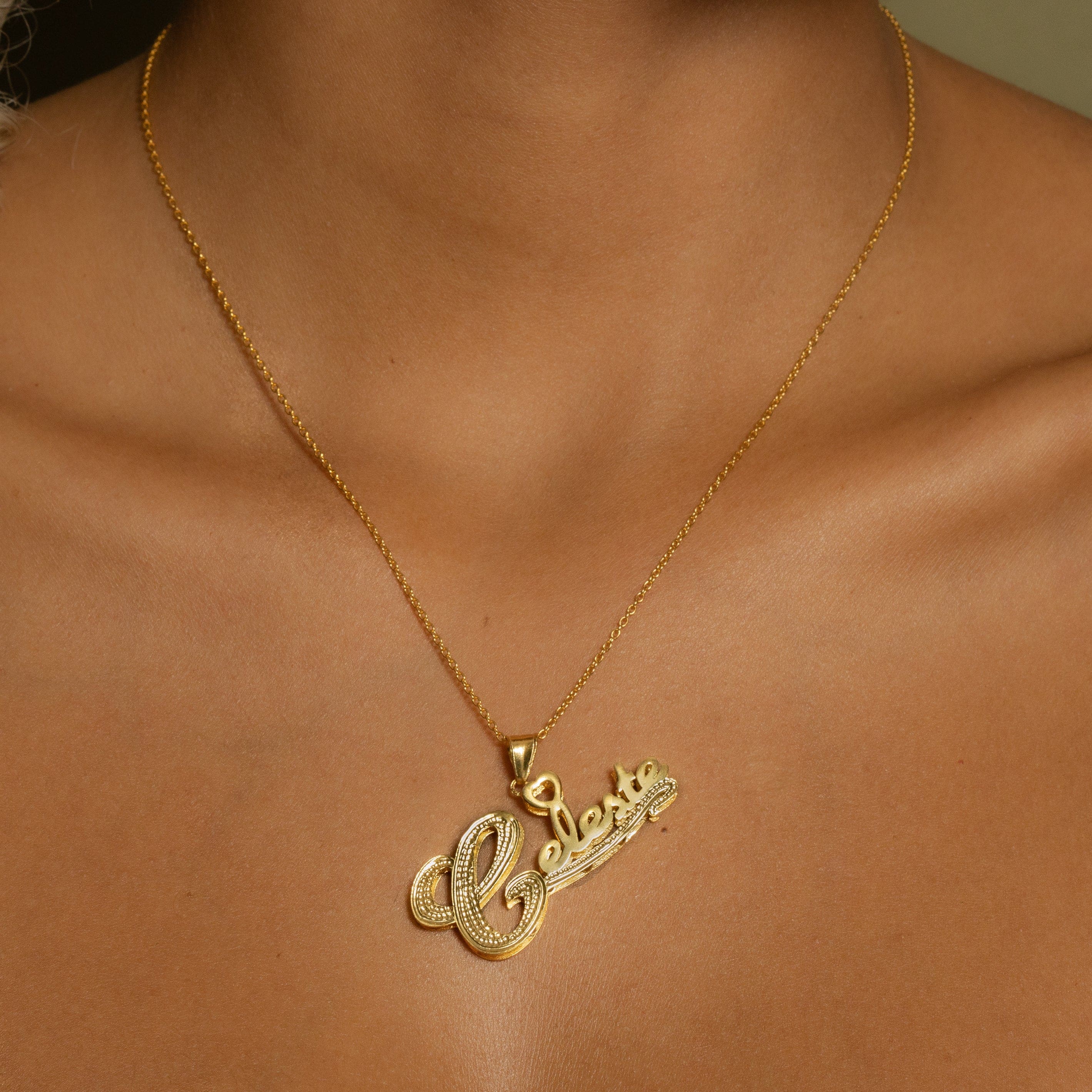 The Golden Swift Double Plated Name Necklace - Image 4
