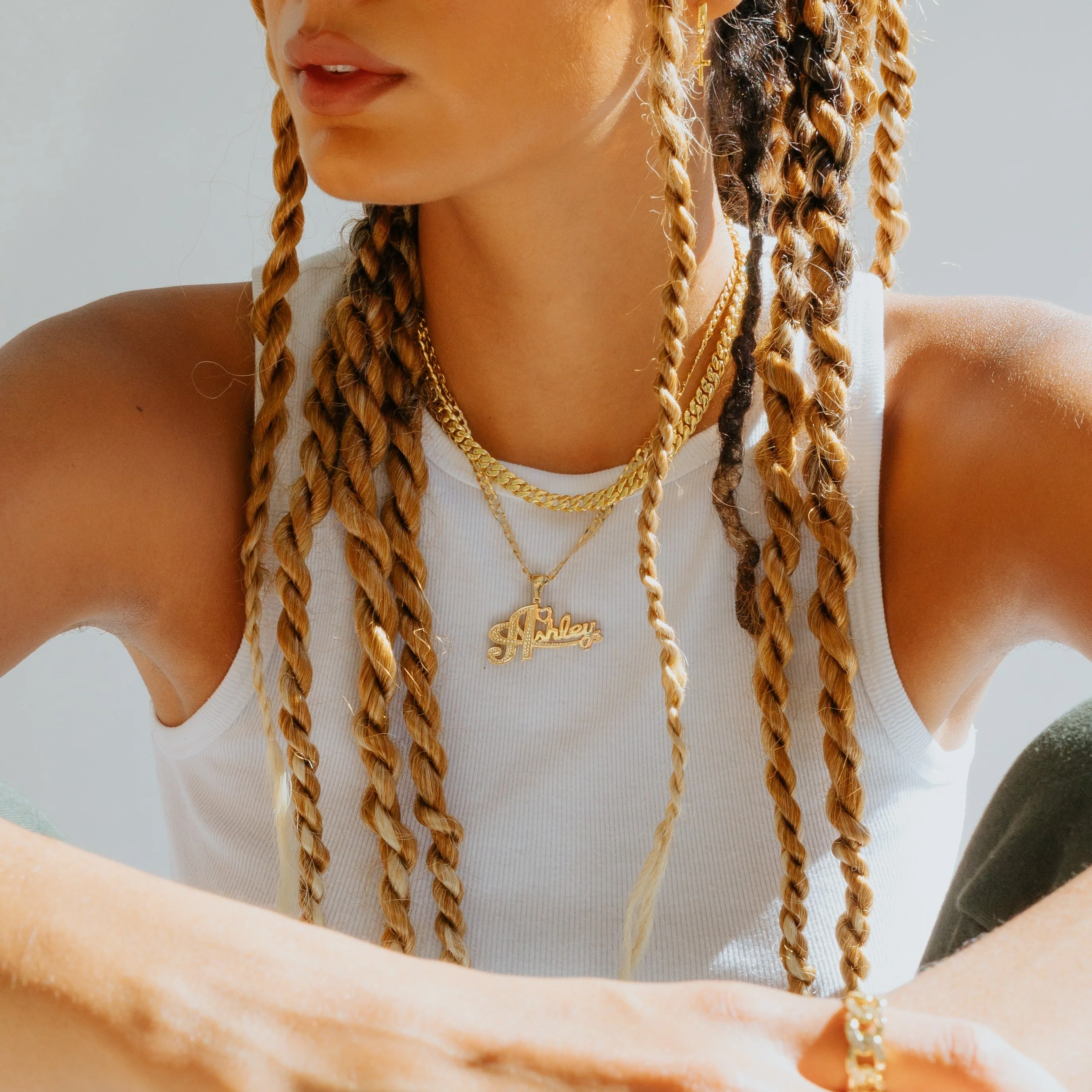 The Golden Swift Double Plated Name Necklace - Image 6