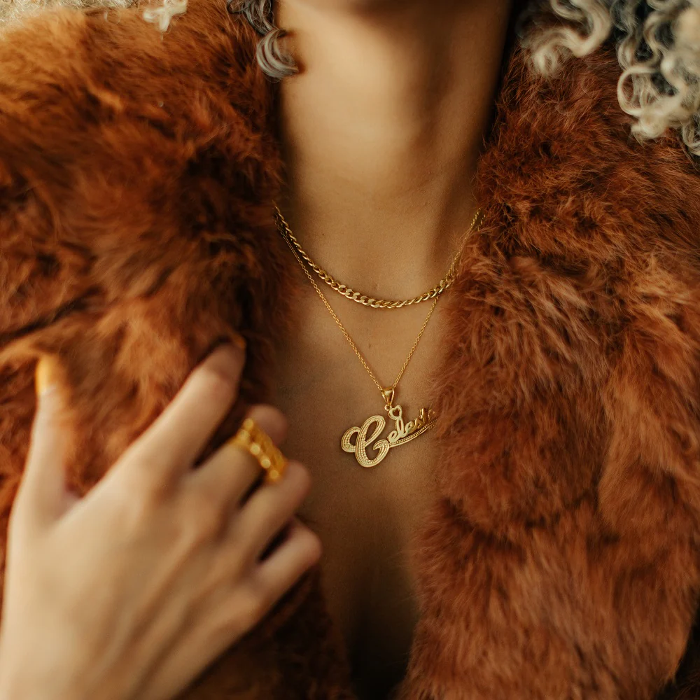 The Golden Swift Double Plated Name Necklace - Image 7